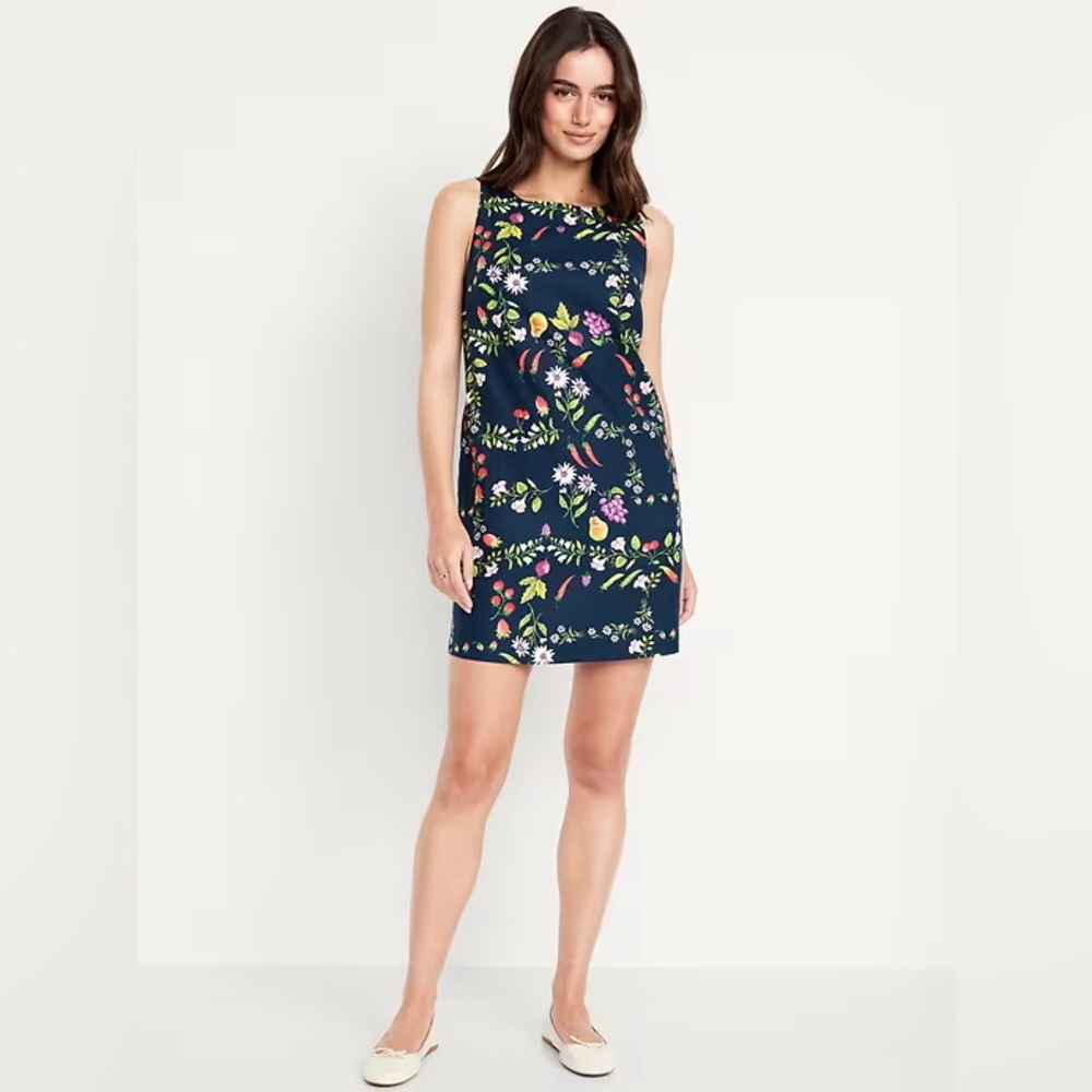 BNWT !! Old Navy :: sleeveless linen-blend mini shift dress :: mixed fruit :: s